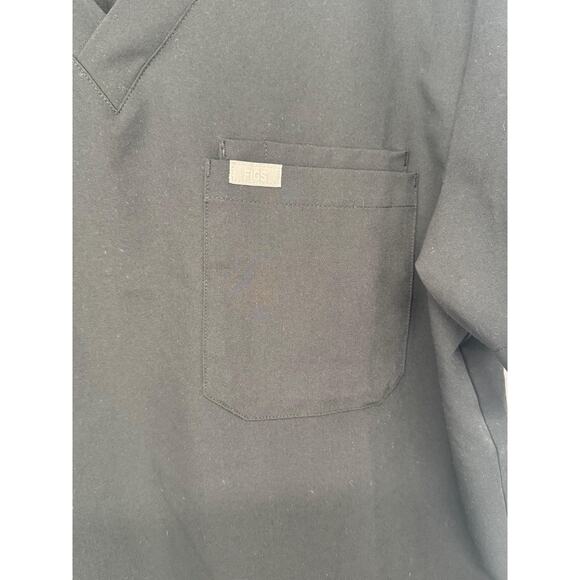 FIGS Scrub Shirt Mens Large Black Technical Collection V Neck Pocket FM1500 - Picture 4 of 11